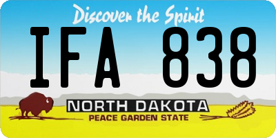 ND license plate IFA838
