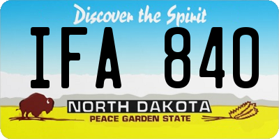 ND license plate IFA840