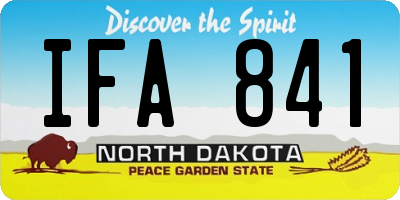 ND license plate IFA841