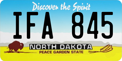 ND license plate IFA845