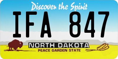ND license plate IFA847
