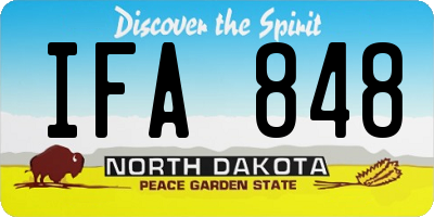 ND license plate IFA848
