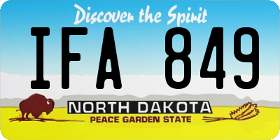ND license plate IFA849