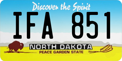 ND license plate IFA851