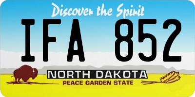 ND license plate IFA852