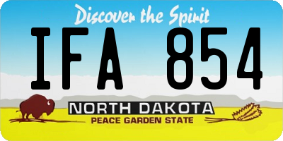 ND license plate IFA854