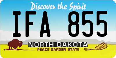 ND license plate IFA855