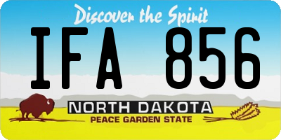 ND license plate IFA856