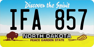 ND license plate IFA857