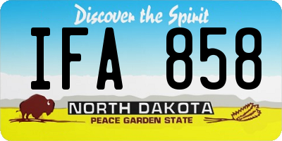 ND license plate IFA858