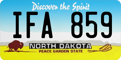 ND license plate IFA859
