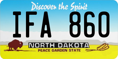 ND license plate IFA860