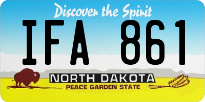ND license plate IFA861