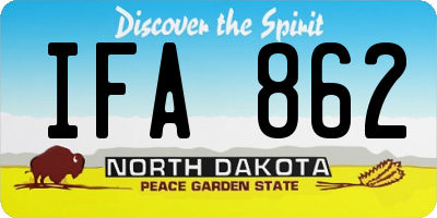 ND license plate IFA862