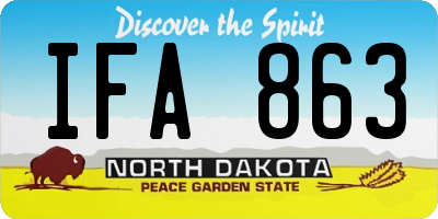 ND license plate IFA863