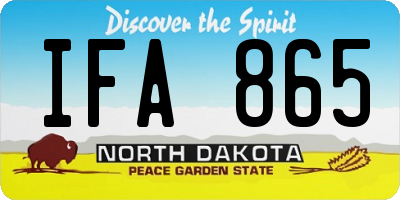 ND license plate IFA865