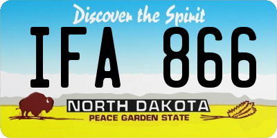 ND license plate IFA866