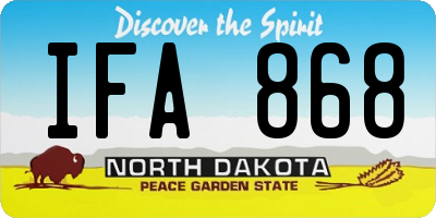 ND license plate IFA868