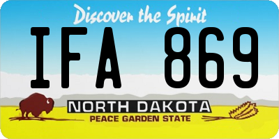 ND license plate IFA869