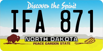 ND license plate IFA871