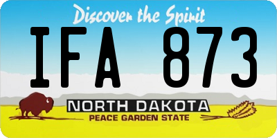 ND license plate IFA873