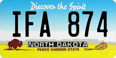 ND license plate IFA874