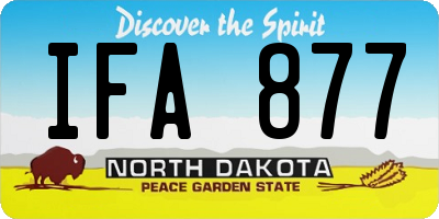 ND license plate IFA877