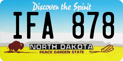 ND license plate IFA878