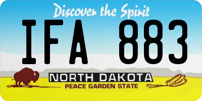 ND license plate IFA883