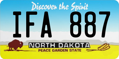 ND license plate IFA887