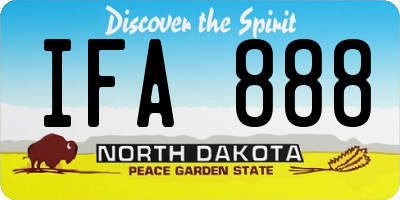 ND license plate IFA888