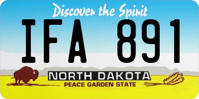 ND license plate IFA891