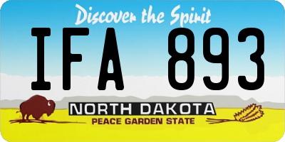 ND license plate IFA893