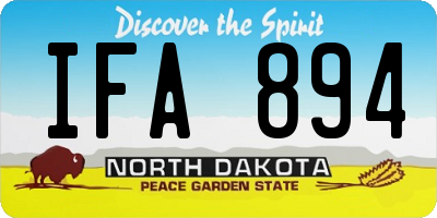 ND license plate IFA894
