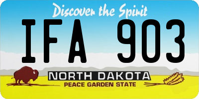 ND license plate IFA903