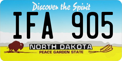 ND license plate IFA905
