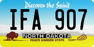 ND license plate IFA907