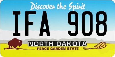 ND license plate IFA908