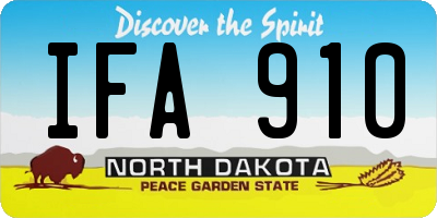 ND license plate IFA910