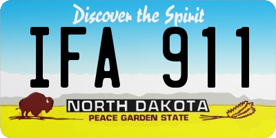 ND license plate IFA911