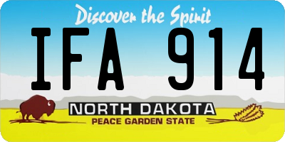 ND license plate IFA914