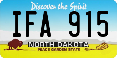 ND license plate IFA915