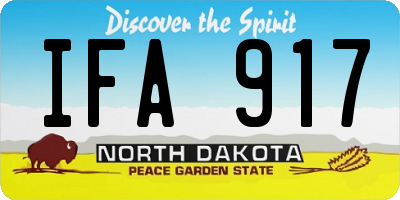 ND license plate IFA917