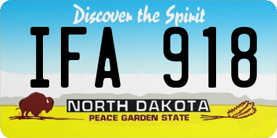 ND license plate IFA918