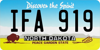 ND license plate IFA919