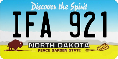 ND license plate IFA921