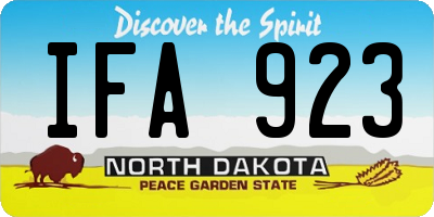 ND license plate IFA923