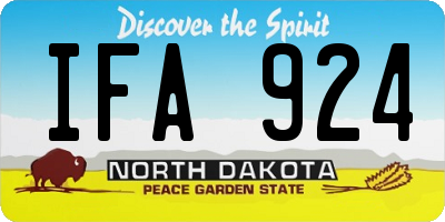 ND license plate IFA924