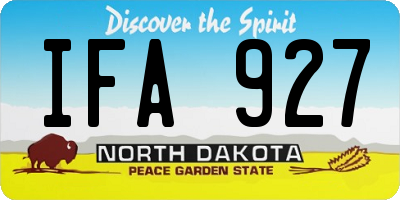 ND license plate IFA927