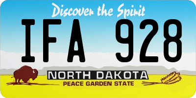 ND license plate IFA928